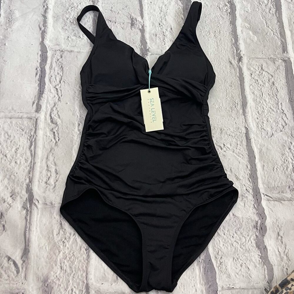 Sea Level Cross Front One Piece Swimsuit 4 - Picture 8 of 9